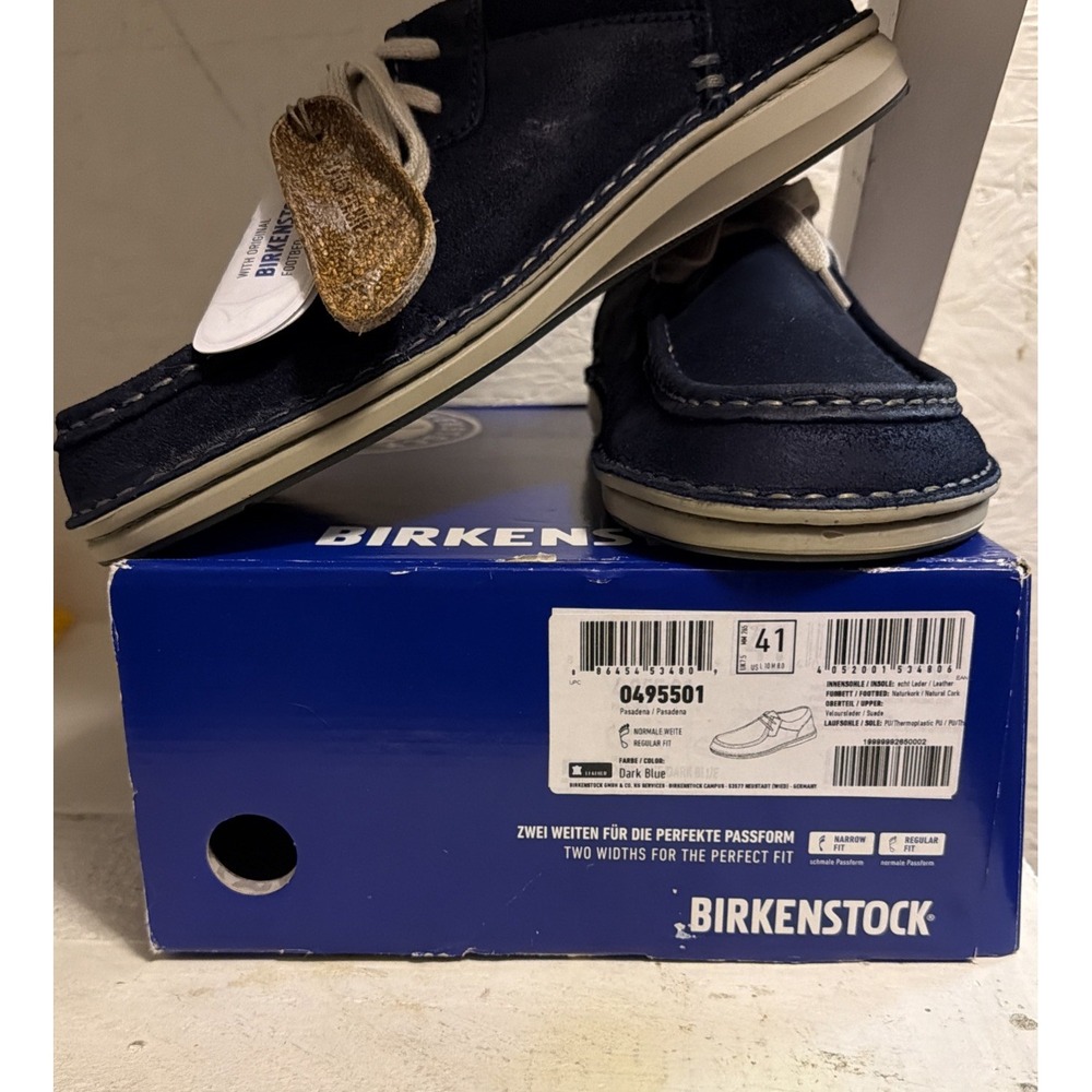 Birkenstock Men's Pasadena Suede Leather Loafers NEW Dark Blue EU 41 W10 M8